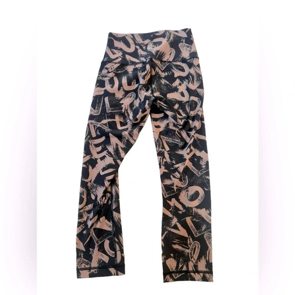 Lululemon wunder under high rise graffiti crop leggings size 4 like new. - Picture 4 of 6